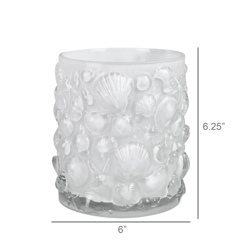 Vase avec coquilles en relief, verre