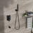 Oil Rubber Bronze Shower With Waterfall Spout - 10 Inch Square Rainfall Head & Handheld Valve Easy Installation And Sanitization System Tub Oil-Rubbed 3 Function Shower, -Balanced For Security-121320257
