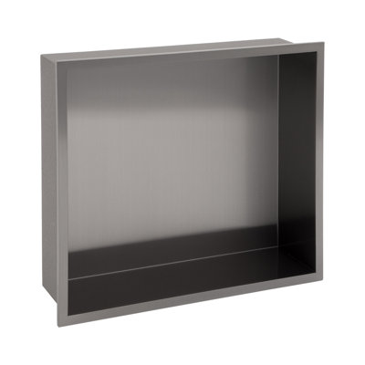 Niche de douche de salle de bain l 17 po x H 15 po, niche murale rectangulaire en acier inoxydable, noir bronze industriel