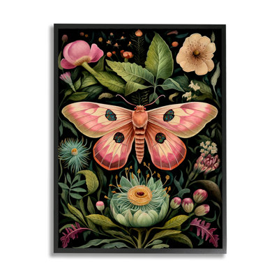 Reproduction d'art sur toile rétro Vintage Botanical Moth