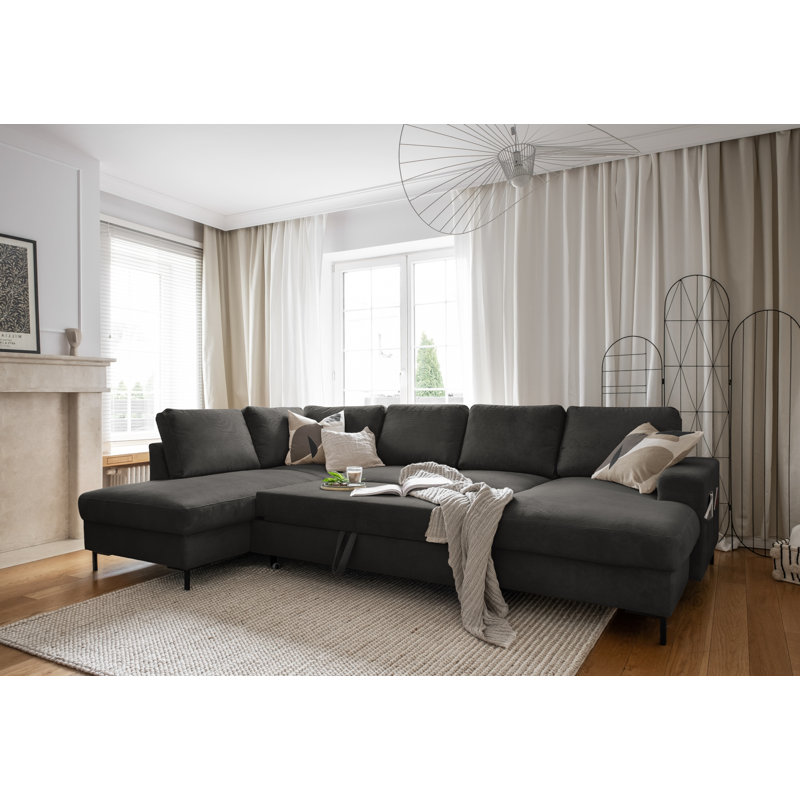 Lofty Lilly 8 seater Corner Sofa Bed, Left Hand Facing, Grey