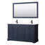 Meuble-lavabo double autoportant 60 po avec plateau en quartz et miroir Avery-97851419-97851423-100500669