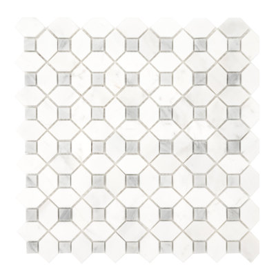 Geometric 13" x 13" Marble Mosaic Tile