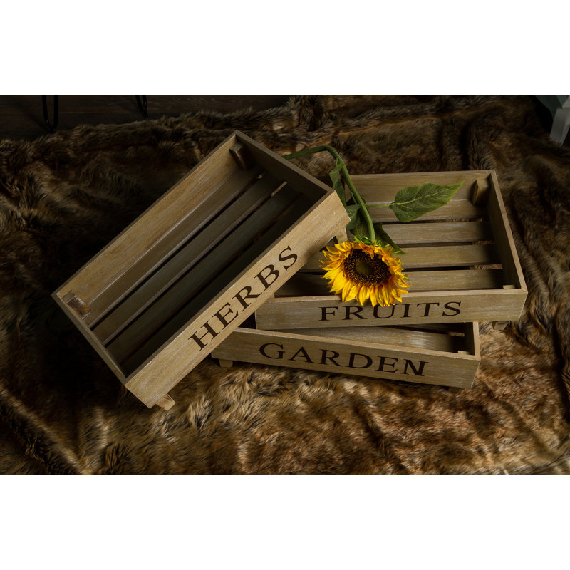 Garth Solid + Manufactured Wood Storage Bin, Brown