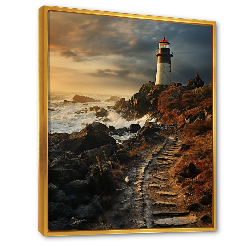 Phare Moody Scenery I, Cadre flottant doré, H 32 po x l 24 po x P 1 po