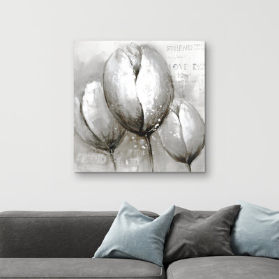 Three tulips - 32"x32" art on canvas