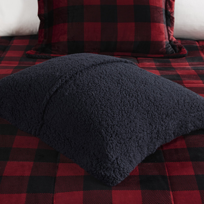 Full Red and Black Buffalo Check Down Alternative Bedspread Set