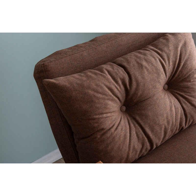 Fauteuil convertible Aakira, Lin brun clair