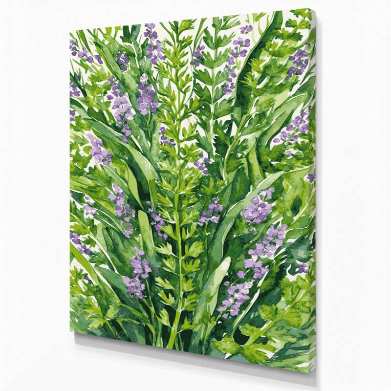 Art mural aquarelle sur toile vert botanique, H 11 po x l 14 po
