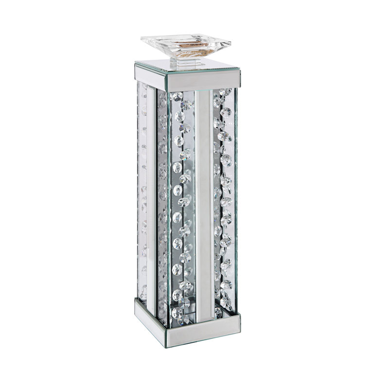Bougeoir en verre Priston, H 13 po x l 4 po x P 4 po
