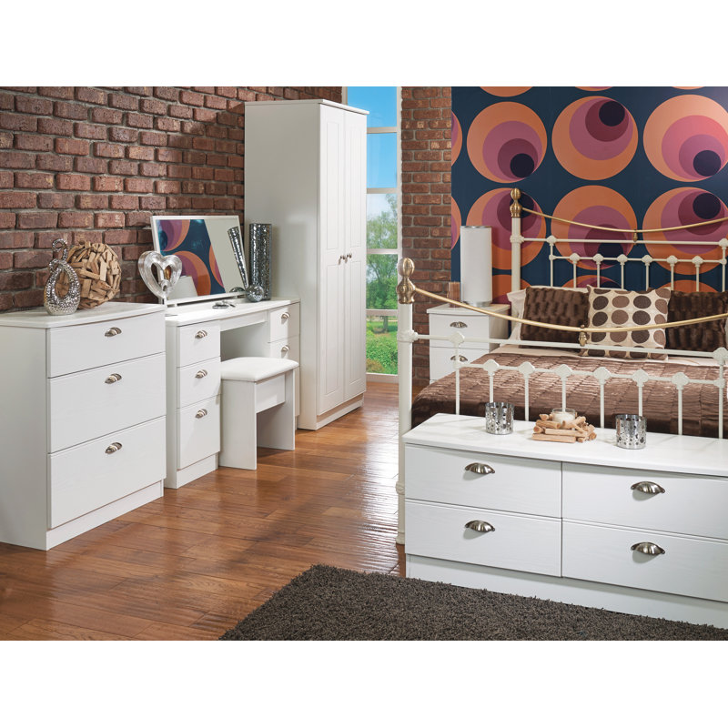 Fully Assembled Murier Dresser Mirror, White Ash
