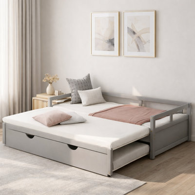 Keevis Solid Wood Daybed with Trundle Bed