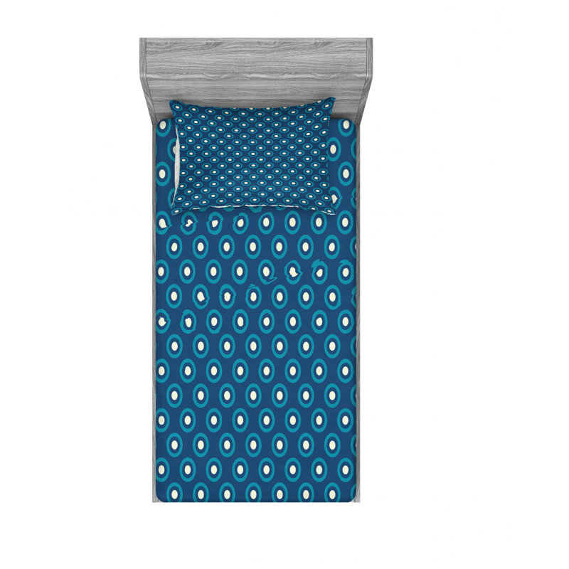 Microfiber Floral Sheet Set, Twin Sheet Set with Fitted Sheet