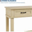 Console avec 3 tiroirs et tablette de rangement ouverte, canapé-lit en bois à 2 niveaux pour canapé d'entrée, salon, couloir et vestibule-1689714641
