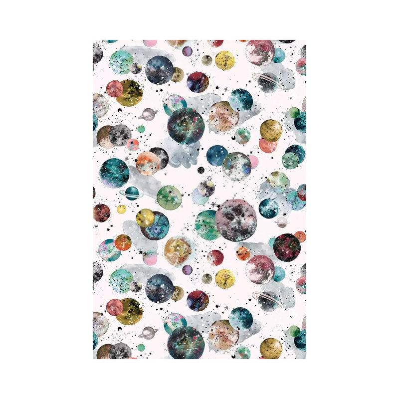 Cosmic Space Planets And Stars Multicoloured - Wrapped Canvas Painting, 101.6 cm H x 66.04 cm W x 1.91 cm D