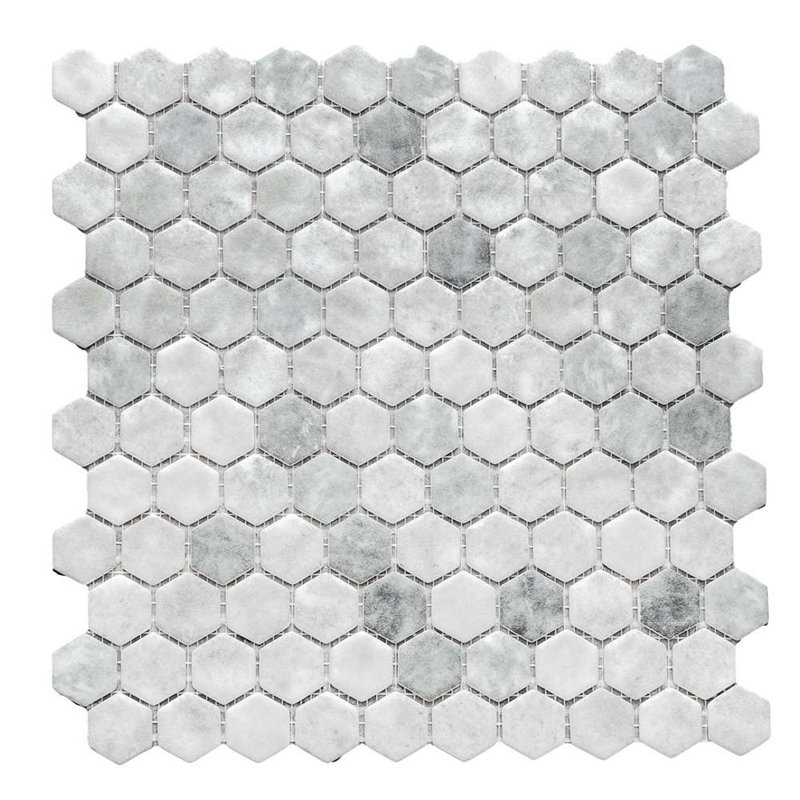 Carreau de mosaïque en verre 1 po x 1 po Eterna Hex, Onice