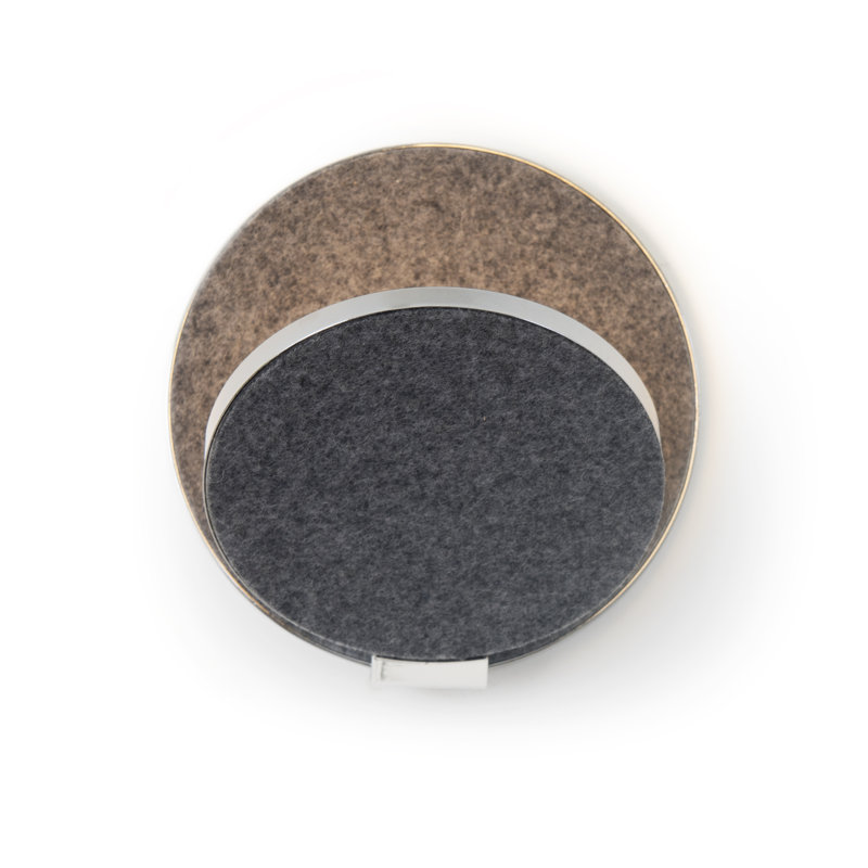 Gravy Plastic and Aluminium LED Plug-in Flush Mounted Sconce, Oxford Felt/Chrome