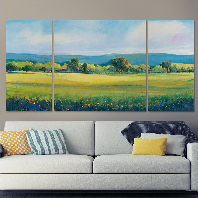 Une impression à multiples images sur toile tendue, un meuble de qualité supérieure en nuage, H 24 po x l 48 po x P 1,5 po