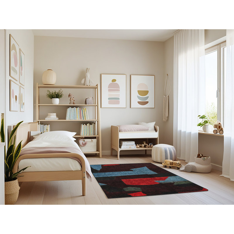 Monye Abstract Indoor Rug, Rectangle 3' x 5'