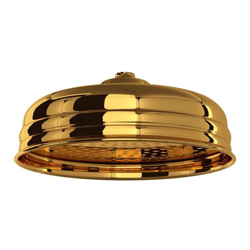 Perrin & Rowe 12" Rain Showerhead, Unlacquered Brass