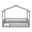 Structure de lit en bois avec clôture décorative-129063707
