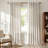 Faux Linen Blend Curtains Rod Pocket & Back tab Semi Sheer Window Treatments Privacy with Light Filtering for Living Room, 2 Panels-734527410-734527415