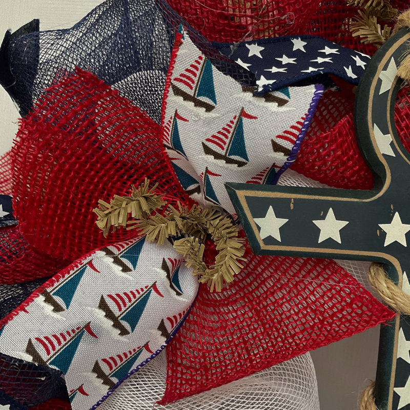 Couronne patriotique ancre nautique