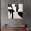 Art abstrait sur toile noir et blanc cubique monochrome par Notoriart-104452923-104452926