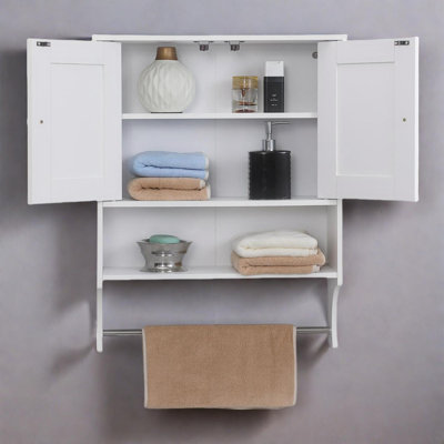 Armoire de rangement au-dessus de la toilette avec tablettes réglables