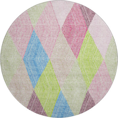 Premium Machine Washable Prisco Pink Rug