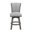 Chaises à hauteur de comptoir (de 2), tissu gris, structure en bois massif, 2 sièges au design transitionnel, base, chaise de salle à manger