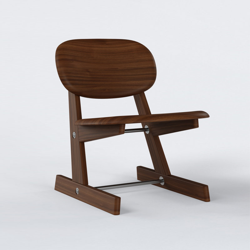 KufenKarl Outdoor Lounge Chair, Walnut Dark