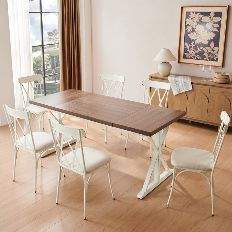 Cottrill 6 - Person Rectangular Double Pedestal Dining Table Set