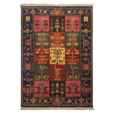 Tapis en laine noué à la main 6 pi 1 po x 8 pi 9 po Gabbeh