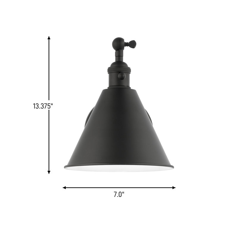 Salem 1 - Light LED Armed Sconce, Midnight Black, No