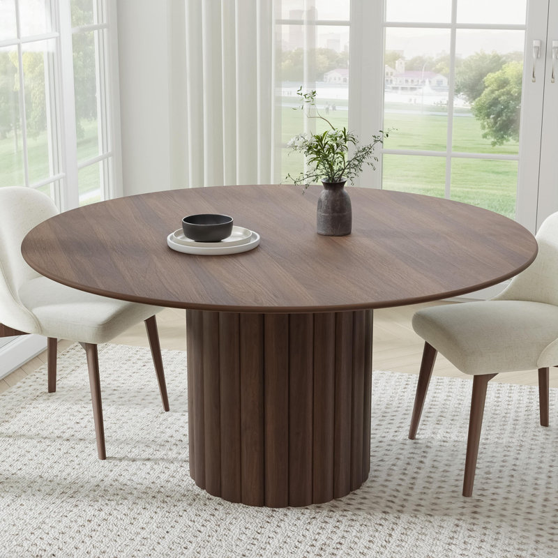 Table de salle à manger en bois massif, Chêne, H 30 po x L 60 po x l 60 po