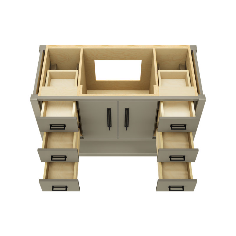 Kiawah Single Extra Wide Bath Vanity, French Olive, 48", Matte Black