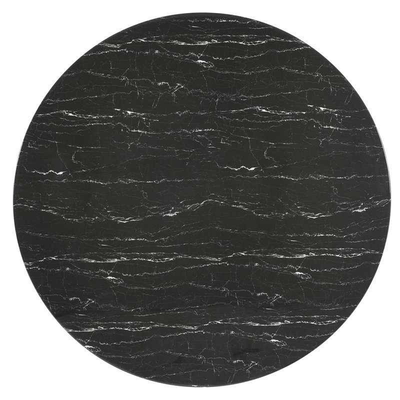 Table de bar Lippa, plateau rond en marbre artificiel, par Modway, L 60 po x l 60 po, Table standard (hauteur de 28,5 po)