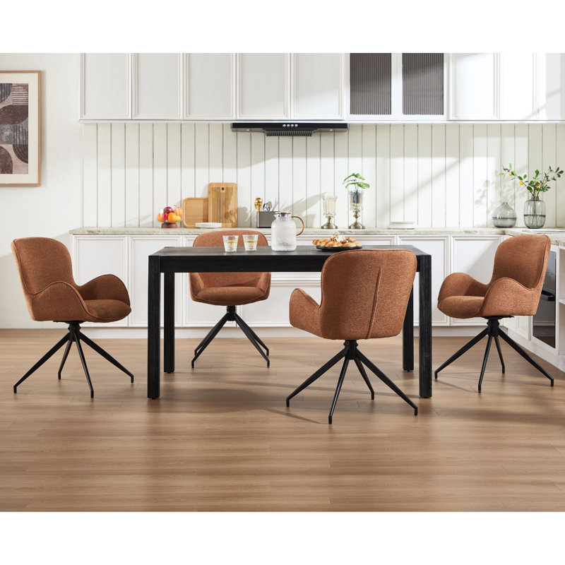 Tavien 48 H Upholstered Dining Chair, Brown, Brown