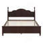 Structure de lit plateforme en bois grand format, lit plateforme de style rétro avec support en lattes de bois, noyer foncé-591344021-591344018