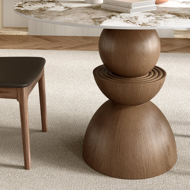 Ensembles de table de petit-déjeuner de table en pierre frittée ronde 3 \ 5 pièces avec chaises de salle à manger en cuir pour 2 \ 4, assemblage minimal