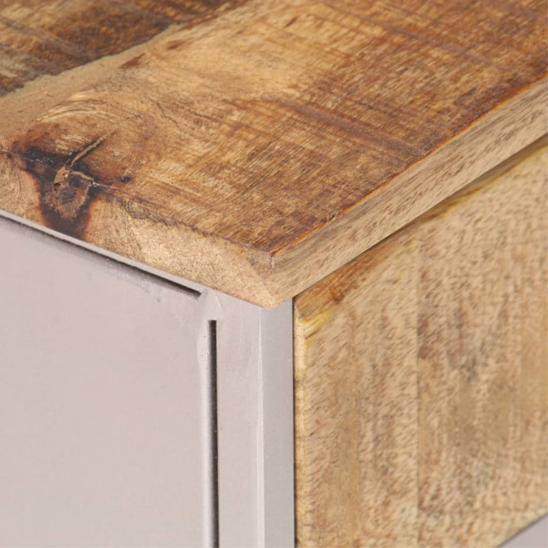 Armoire de chevet en bois de manguier brut 15,7 po x 11,8 po x 19,7 po