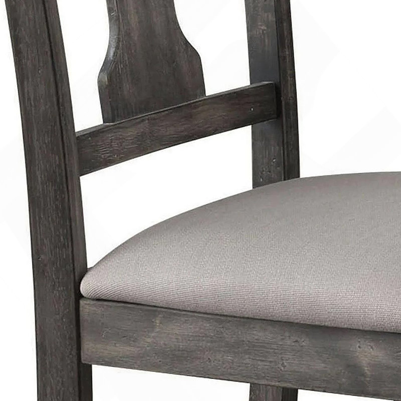 Ensemble de 2 chaises d'appoint en bois au fini rustique gris rustique pour plus de confort et de style dans les salles à manger