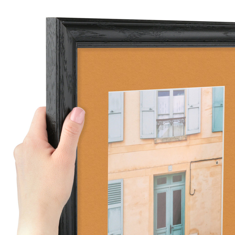 Wood Matte Picture Frame with Mat, Amber