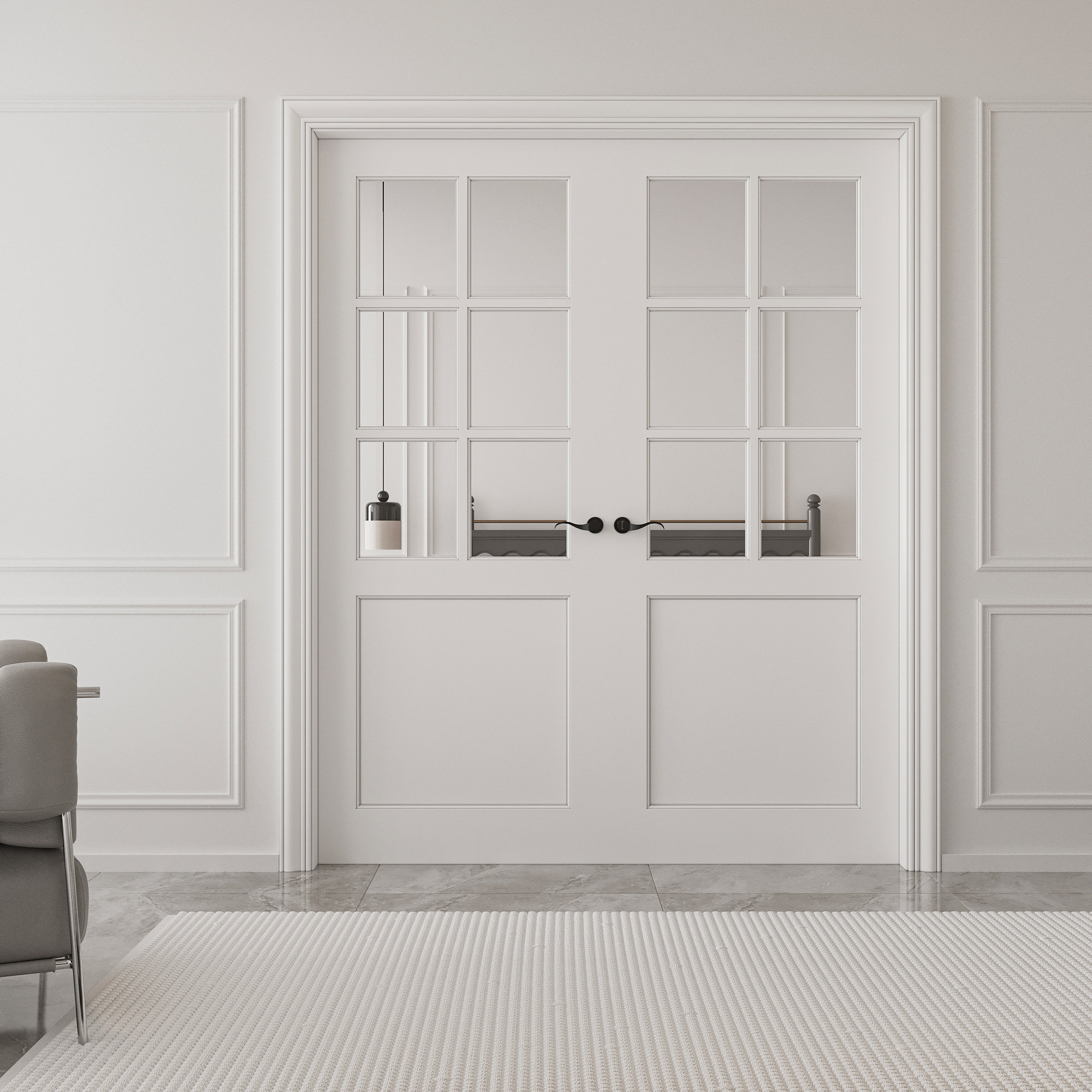 ARK DESIGN Interior Transparent Glass Doors Solid Wood French Door With Hardware Kit Jamb & Reviews | Wayfair