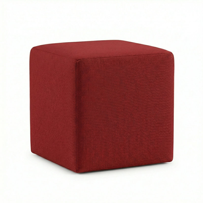 Berlin Gardens Lilly Hive 16" Square Pouf, Red
