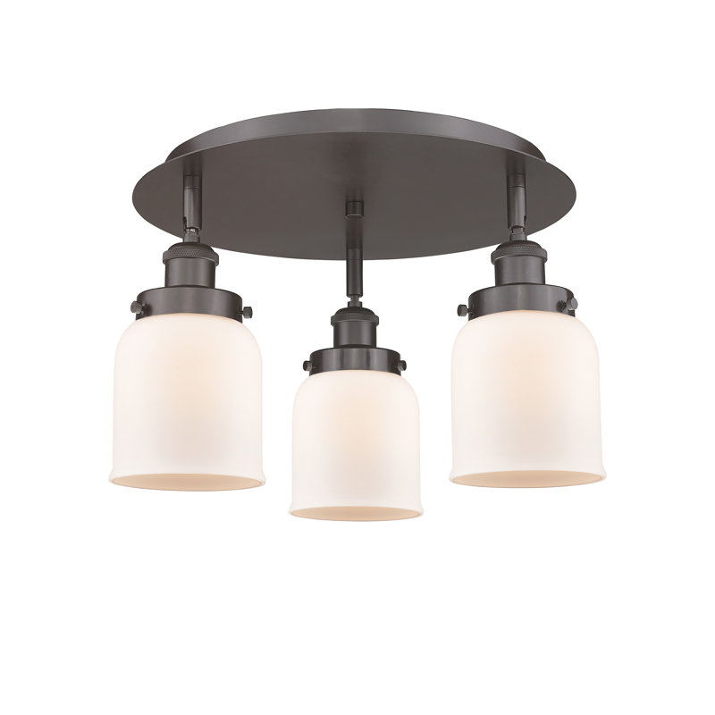 Bejtullah Glass Flush Mount, Matte White, Oil Rubbed Bronze