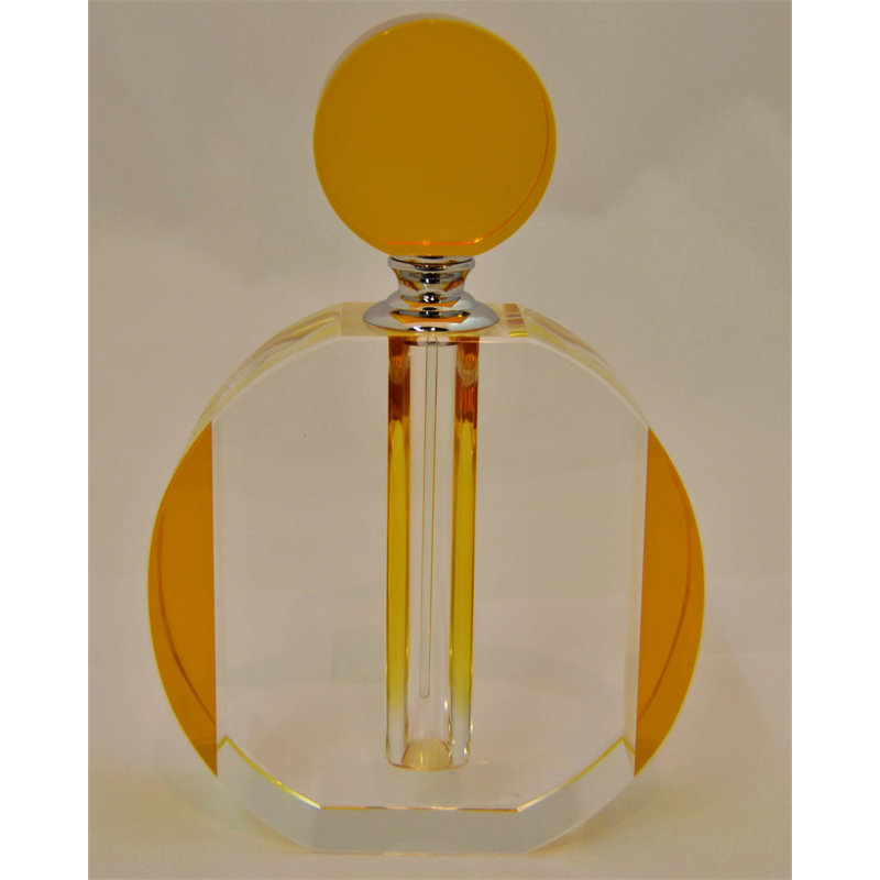 Handmade Crystal Decorative Bottle, 7.5" H x 4.5" W x 2" D, Amer