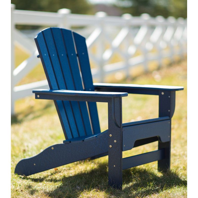Willene Outdoor Adirondack Chair, Navy