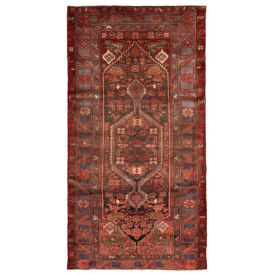 Tapis noir et rouge Andelz 4 pi 6 po x 8 pi 8 po